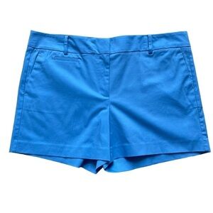 Ann Taylor Women’s The Metro Shorts Size 16P Blue Cotton Mid-rise Casual Chic